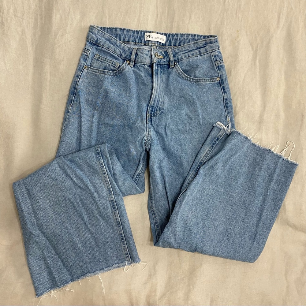Zara cropped wide leg jeans